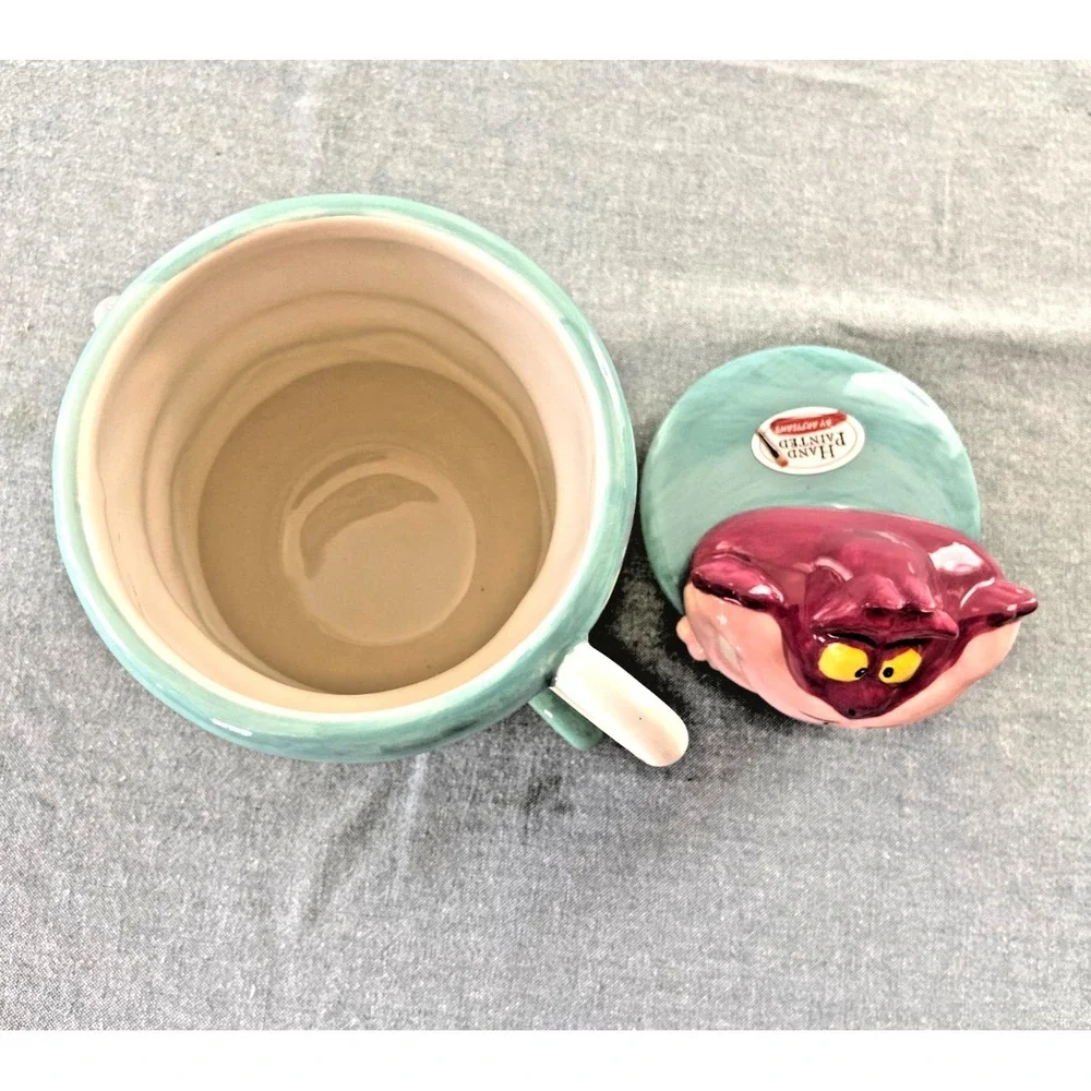 Disney Alice in Wonderland Cheshire Cat Cookie Jar Stacked Teacups NEW NWT